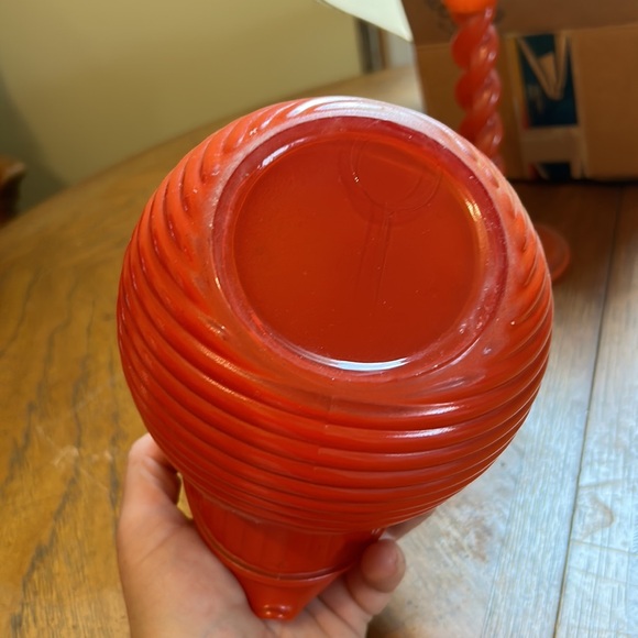 Anchor hocking vintage bright orange pitcher tilted. - Picture 3 of 3
